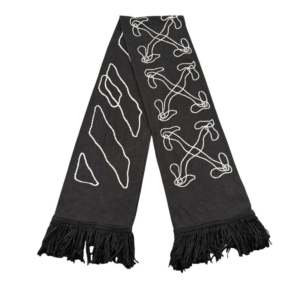 Off-White Virgil Abloh 2013 Abstract Arrows Fringe Scarf Main Label